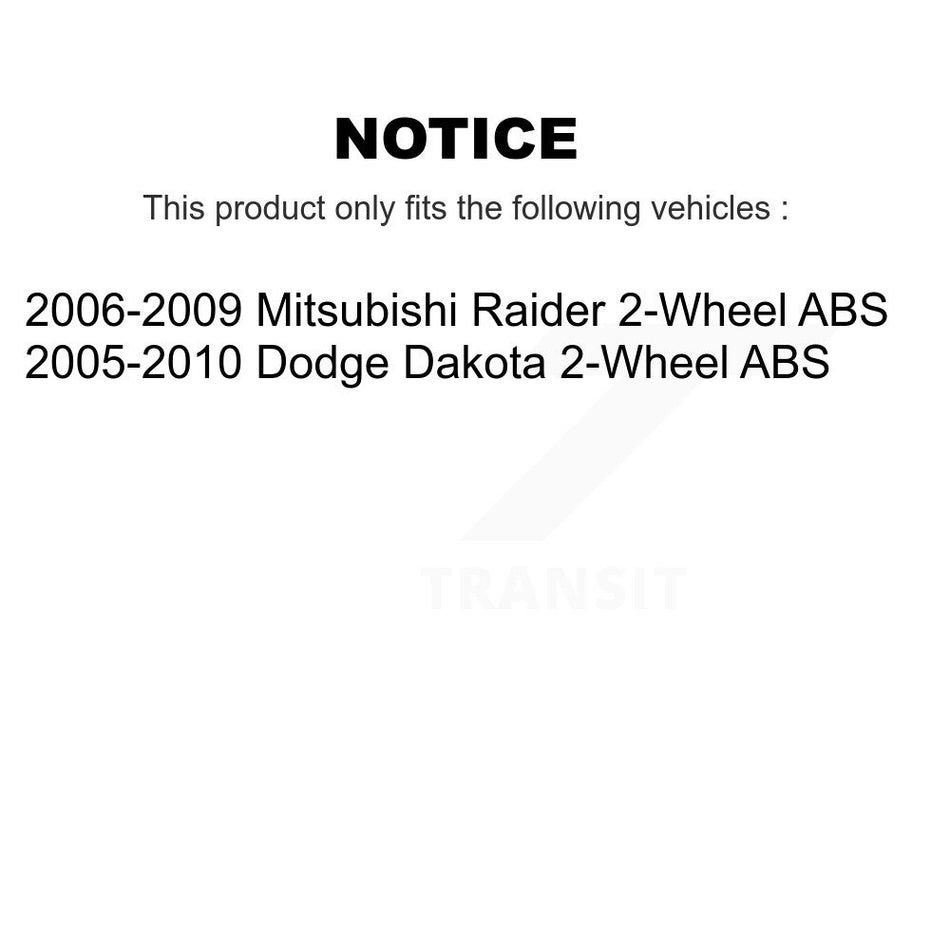 Front Wheel Bearing And Hub Assembly Pair For Dodge Dakota Mitsubishi Raider 2-Wheel ABS K70-100299