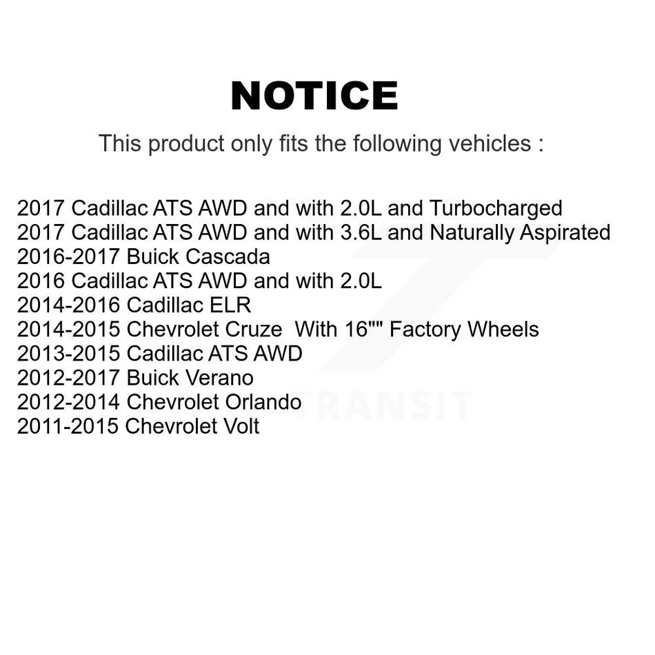 Front Wheel Bearing And Hub Assembly Pair For Chevrolet Cruze Buick Verano Cadillac ATS Volt Cascada ELR Orlando K70-100352