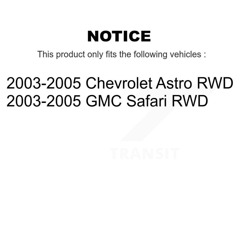 Front Wheel Bearing And Hub Assembly Pair For 2003-2005 Chevrolet Astro GMC Safari RWD K70-100395