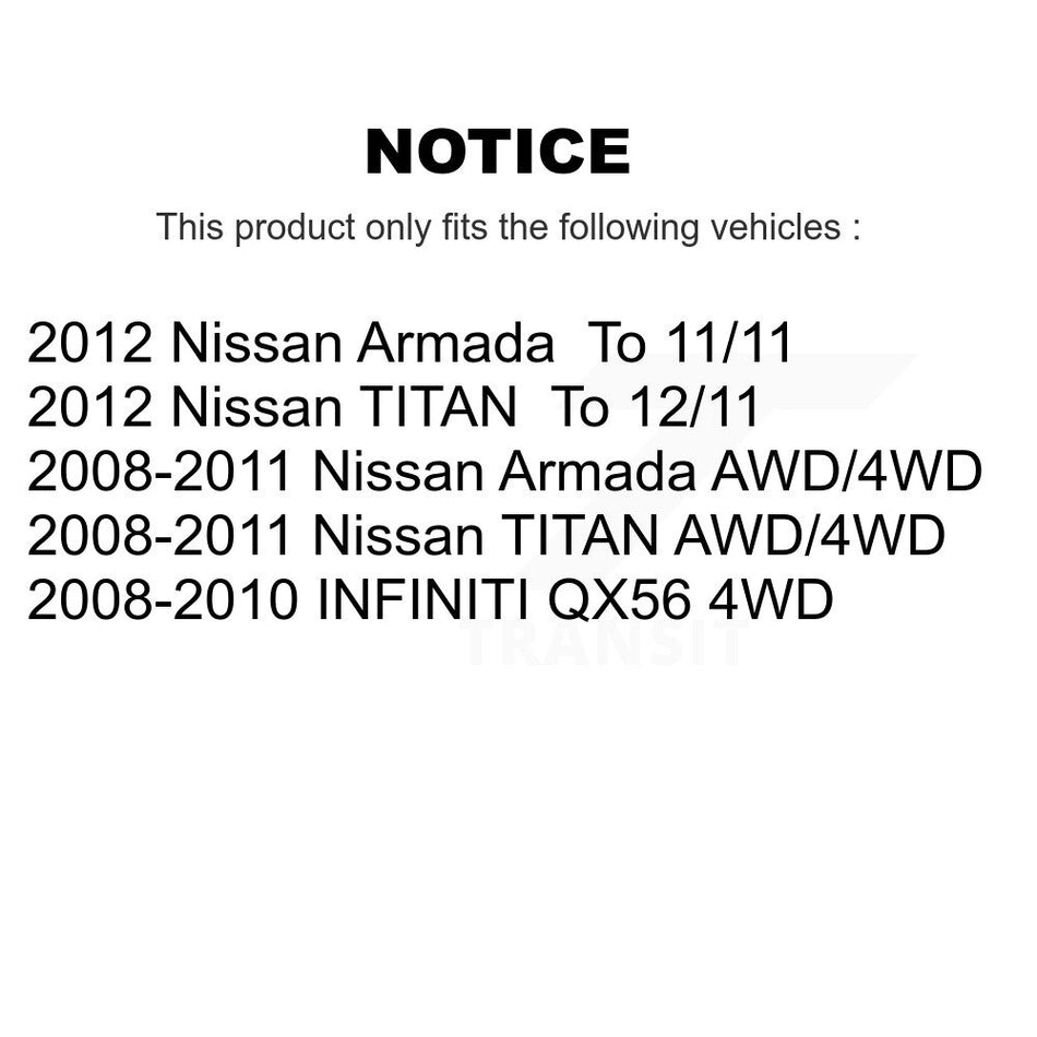 Front Wheel Bearing And Hub Assembly Pair For Nissan Titan Armada Infiniti QX56 INFINITI TITAN K70-100443