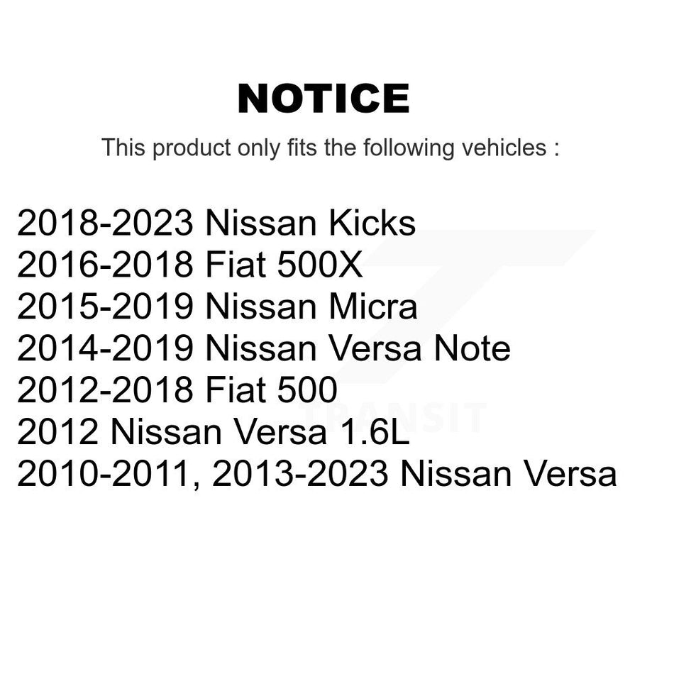 Front Wheel Bearing Pair For Nissan Versa Note Fiat 500 Kicks 500X Micra K70-100546