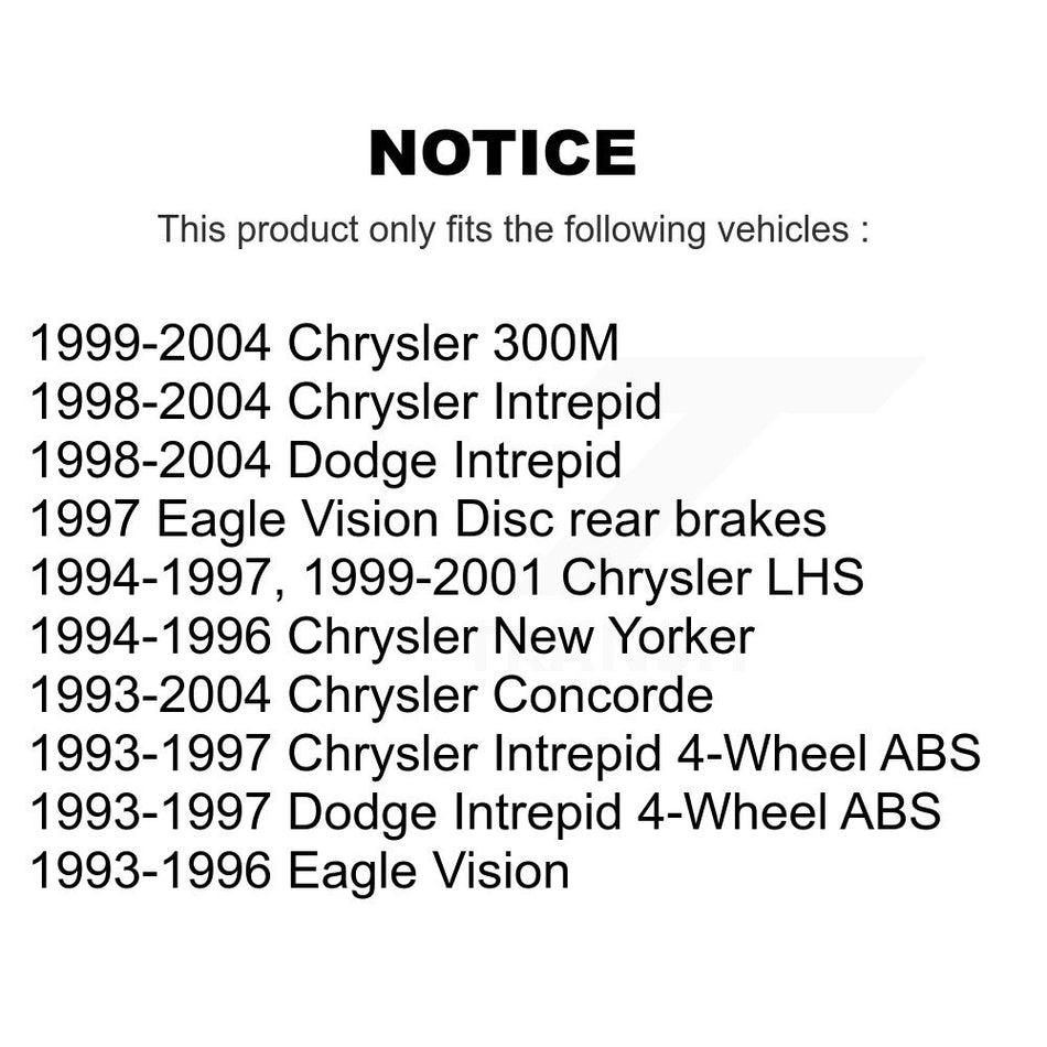 Rear Wheel Bearing And Hub Assembly Pair For Chrysler Dodge Intrepid Concorde 300M LHS Eagle Vision New Yorker K70-100563