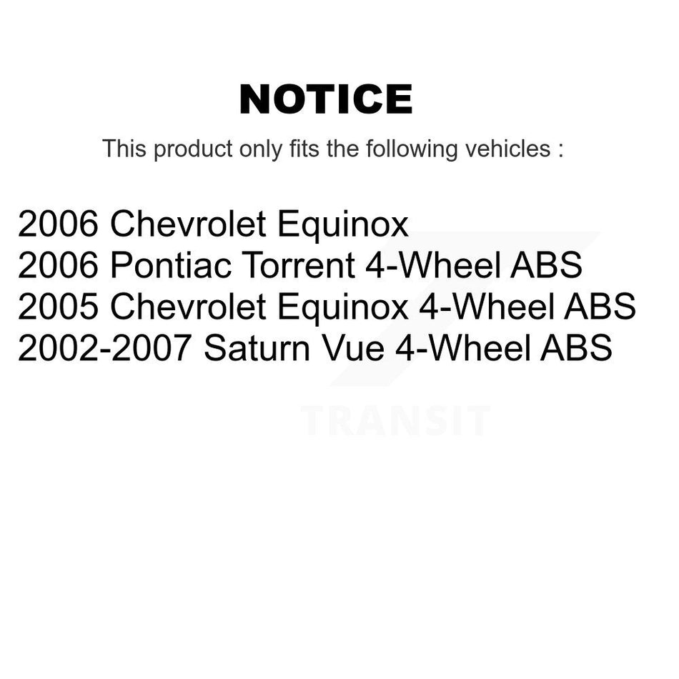 Rear Wheel Bearing And Hub Assembly Pair For Saturn Vue Chevrolet Equinox Pontiac Torrent K70-100609