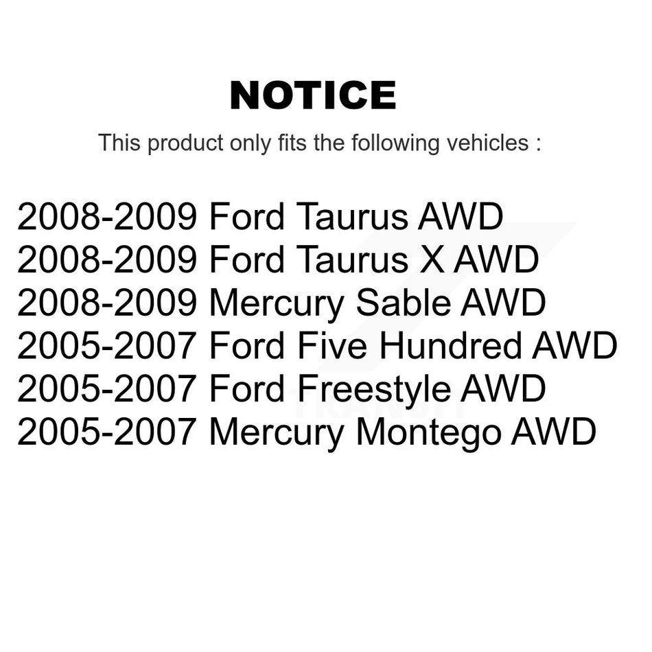 Rear Wheel Bearing And Hub Assembly Pair For Ford Five Hundred Freestyle Taurus Mercury Montego X Sable AWD K70-100642