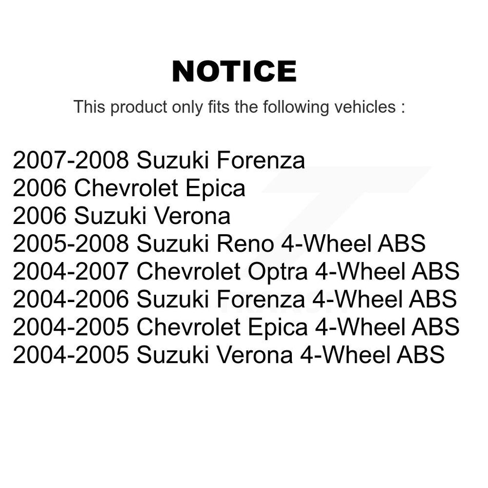 Rear Wheel Bearing And Hub Assembly Pair For Suzuki Forenza Reno Verona Chevrolet Epica Optra K70-100653