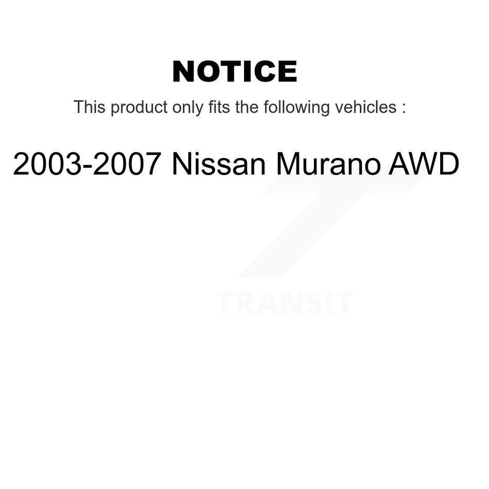 Rear Wheel Bearing And Hub Assembly Pair For 2003-2007 Nissan Murano AWD K70-100689