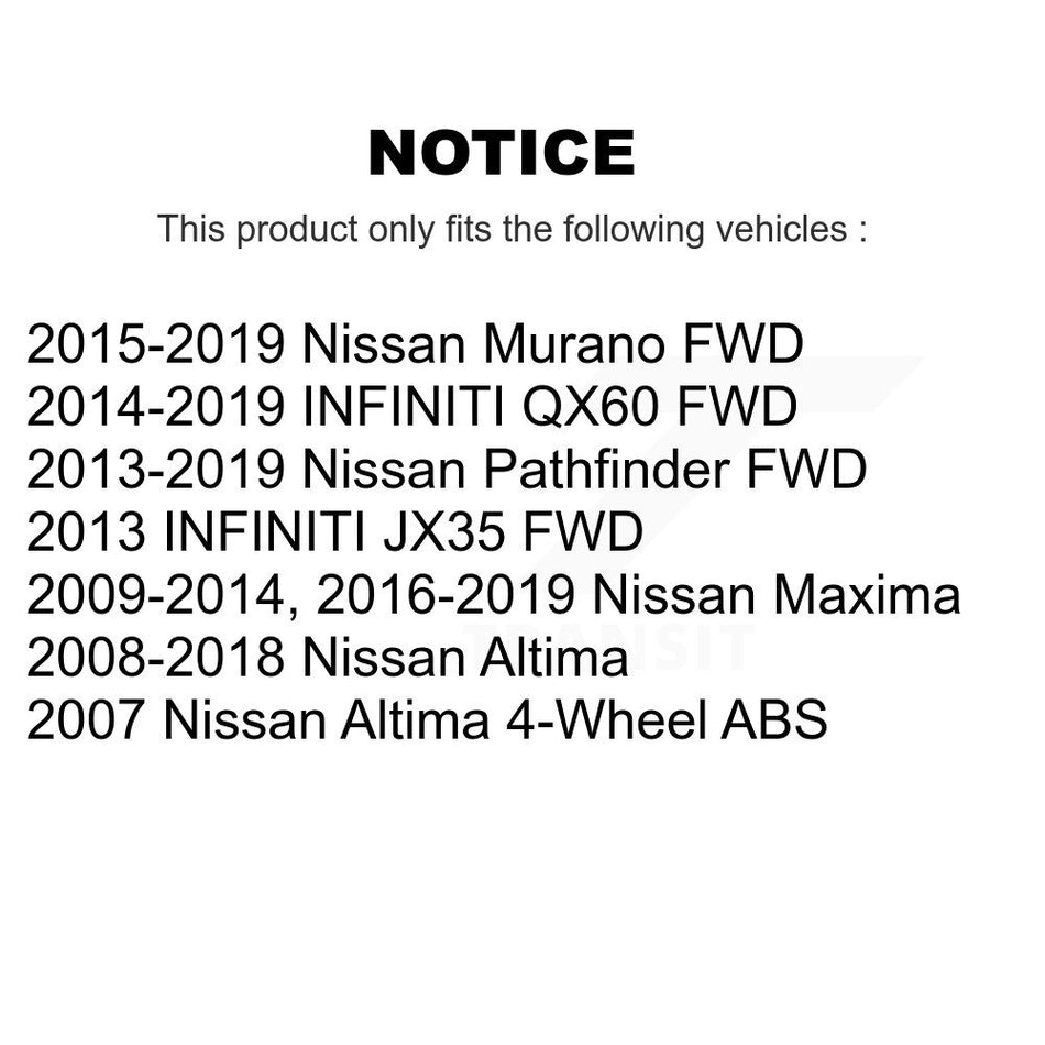 Rear Wheel Bearing And Hub Assembly Pair For Nissan Altima Maxima Pathfinder Murano INFINITI QX60 JX35 K70-100706