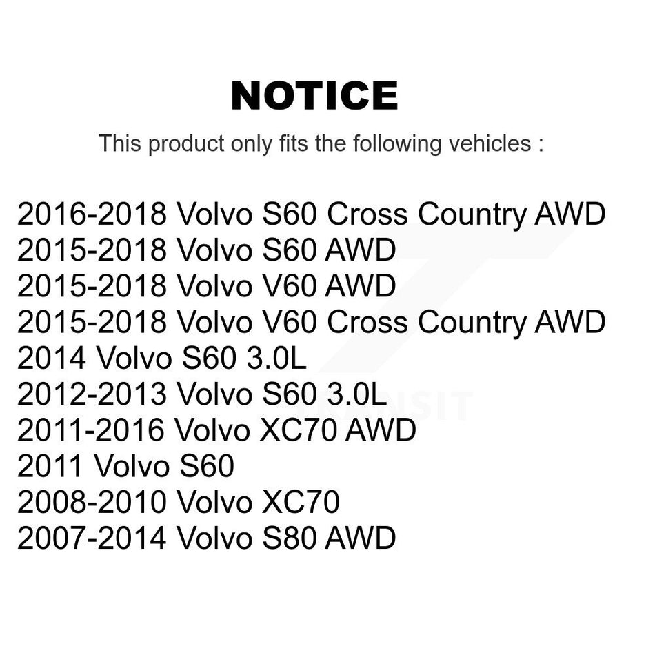 Rear Wheel Bearing And Hub Assembly Pair For Volvo S60 XC70 S80 V60 Cross Country K70-100720