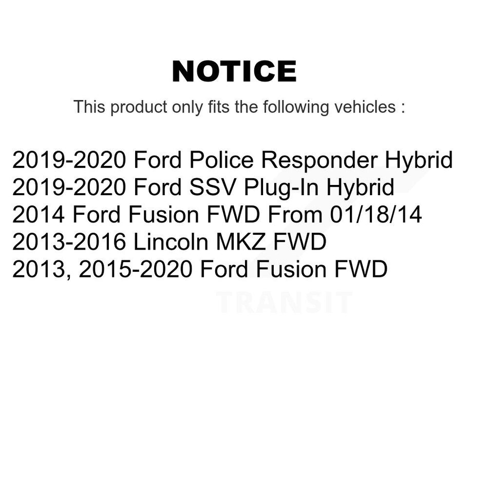 Rear Wheel Bearing And Hub Assembly Pair For Ford Fusion Lincoln MKZ Police Responder Hybrid SSV Plug-In K70-100748