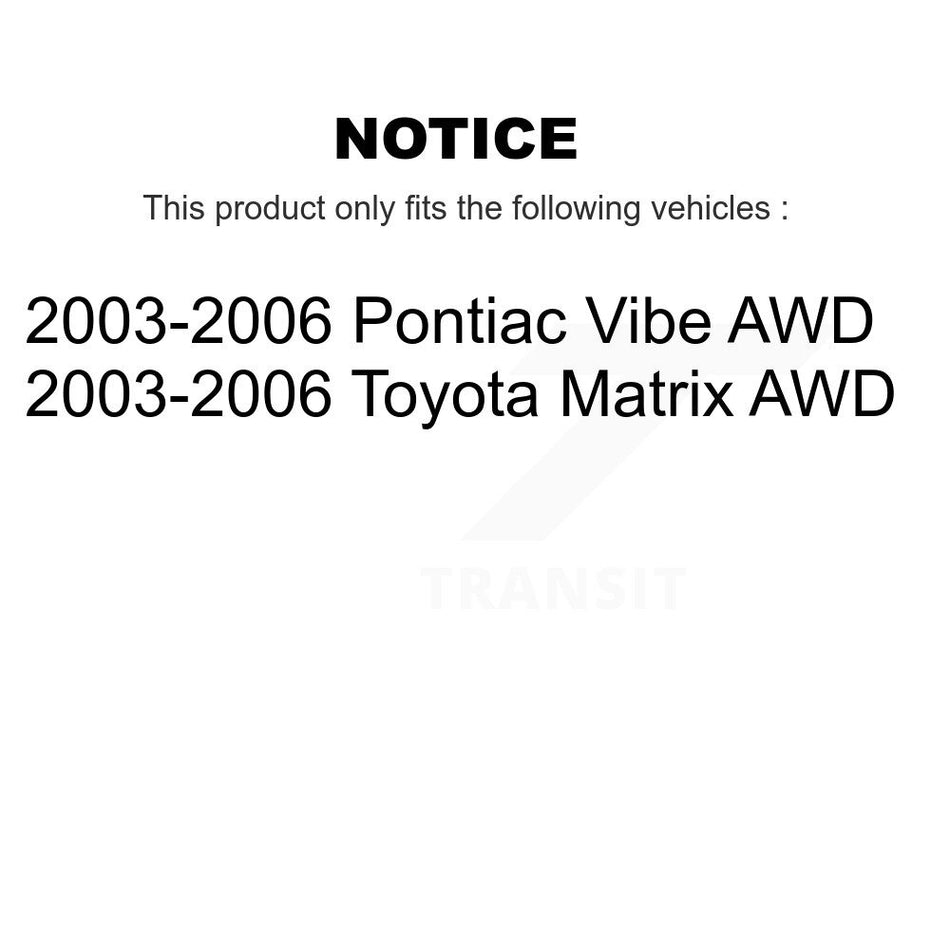 Rear Wheel Bearing And Hub Assembly Pair For 2003-2006 Toyota Matrix Pontiac Vibe AWD K70-100757