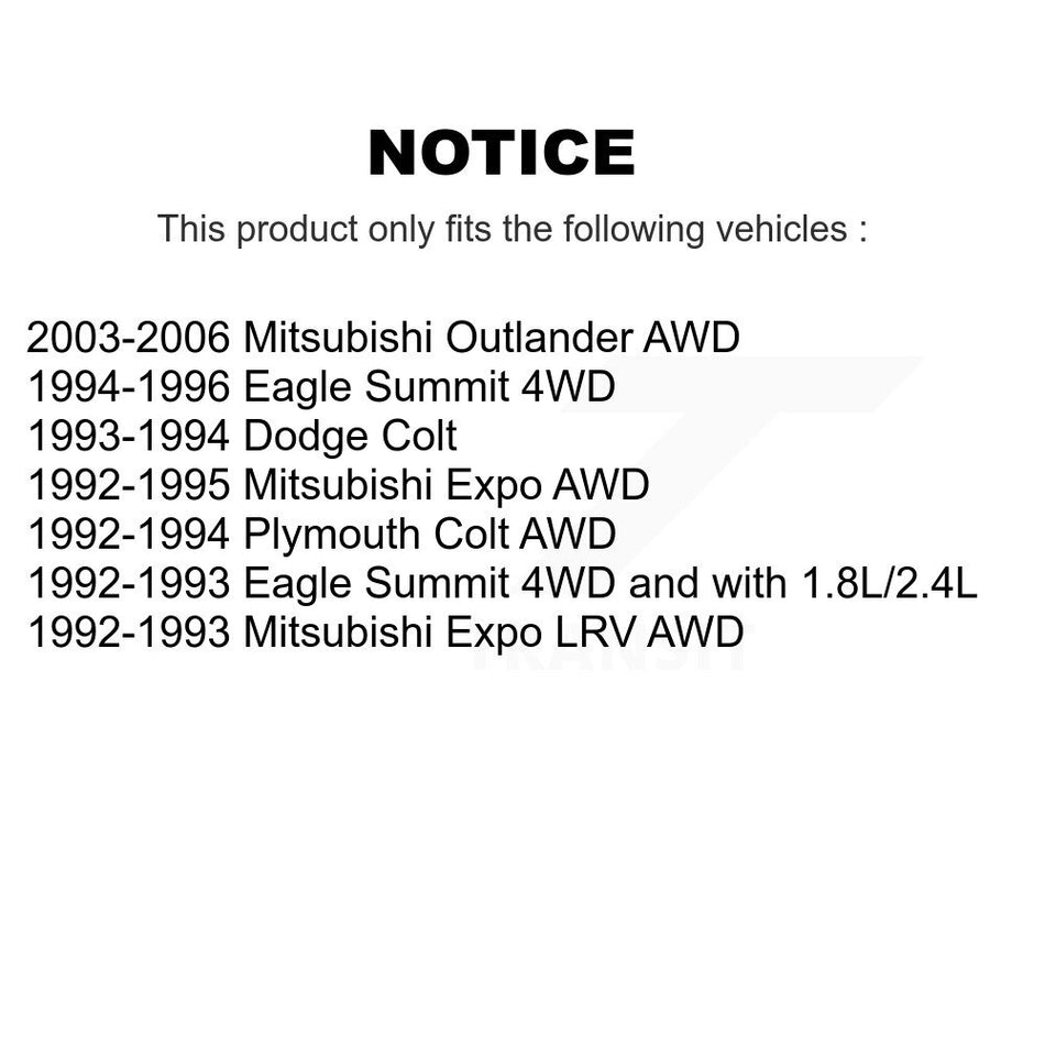 Rear Wheel Bearing Pair For Mitsubishi Outlander Eagle Summit Colt Plymouth Expo LRV Dodge K70-101063