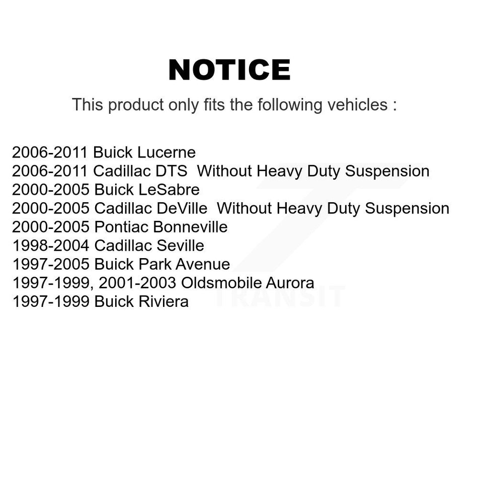 Front Rear Wheel Bearing & Hub Assembly Kit For Buick LeSabre Cadillac Lucerne DeVille DTS Park Avenue Pontiac Bonneville Seville Oldsmobile Aurora Riviera K70-101172