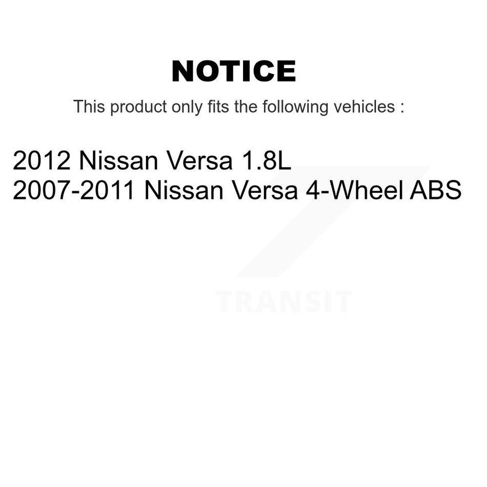 Front Rear Wheel Bearing & Hub Assembly Kit For Nissan Versa K70-101288