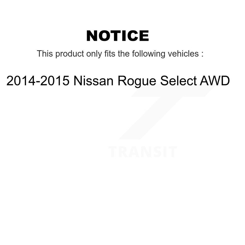 Front Rear Wheel Bearing & Hub Assembly Kit For 2014-2015 Nissan Rogue Select AWD K70-101357