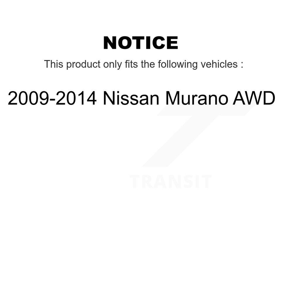 Rear Wheel Bearing And Hub Assembly Pair For 2009-2014 Nissan Murano AWD K70-101370