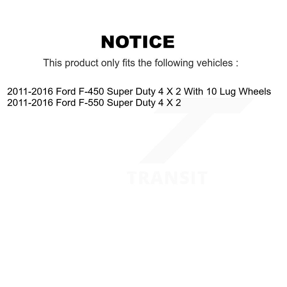 Front Wheel Bearing And Hub Assembly Pair For 2011-2016 Ford F-450 Super Duty F-550 4 X 2 K70-101414