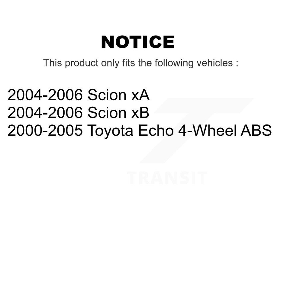 Front Rear Wheel Bearing And Hub Assembly Kit For Scion xB Toyota Echo xA K70-101580