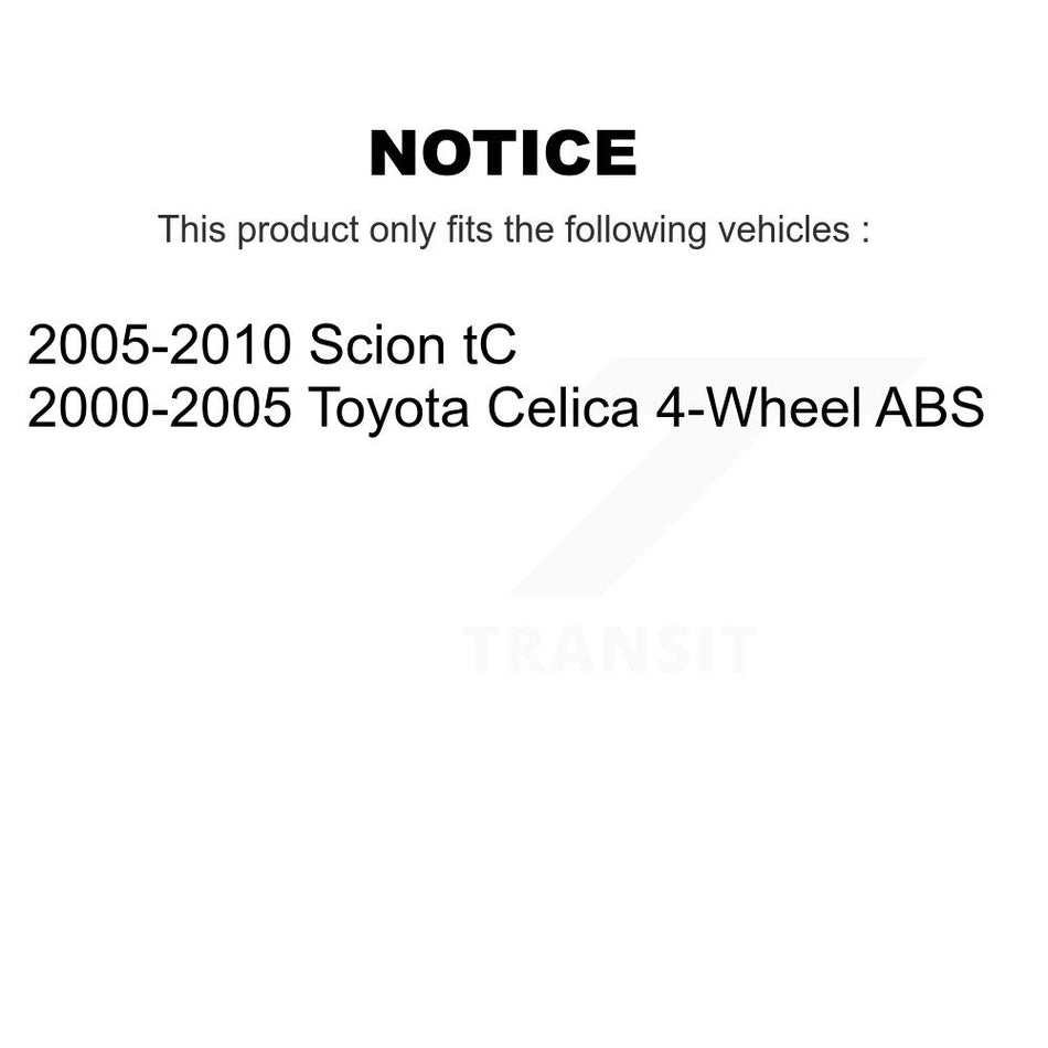 Front Rear Wheel Bearing And Hub Assembly Kit For Scion tC Toyota Celica K70-101602