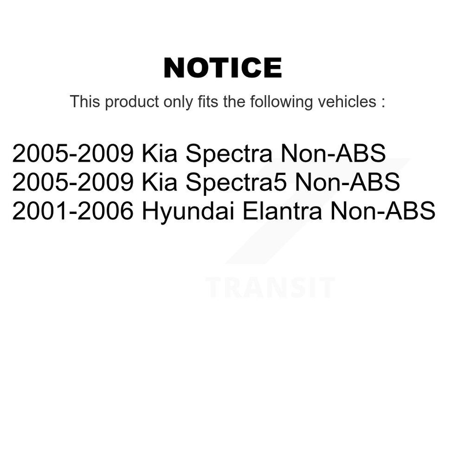 Front Rear Wheel Bearing And Hub Assembly Kit For Hyundai Elantra Kia Spectra Spectra5 Non-ABS K70-101615