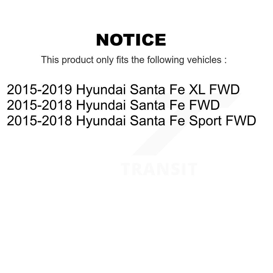 Front Rear Wheel Bearing & Hub Assembly Kit For Hyundai Santa Fe Sport XL FWD K70-101709