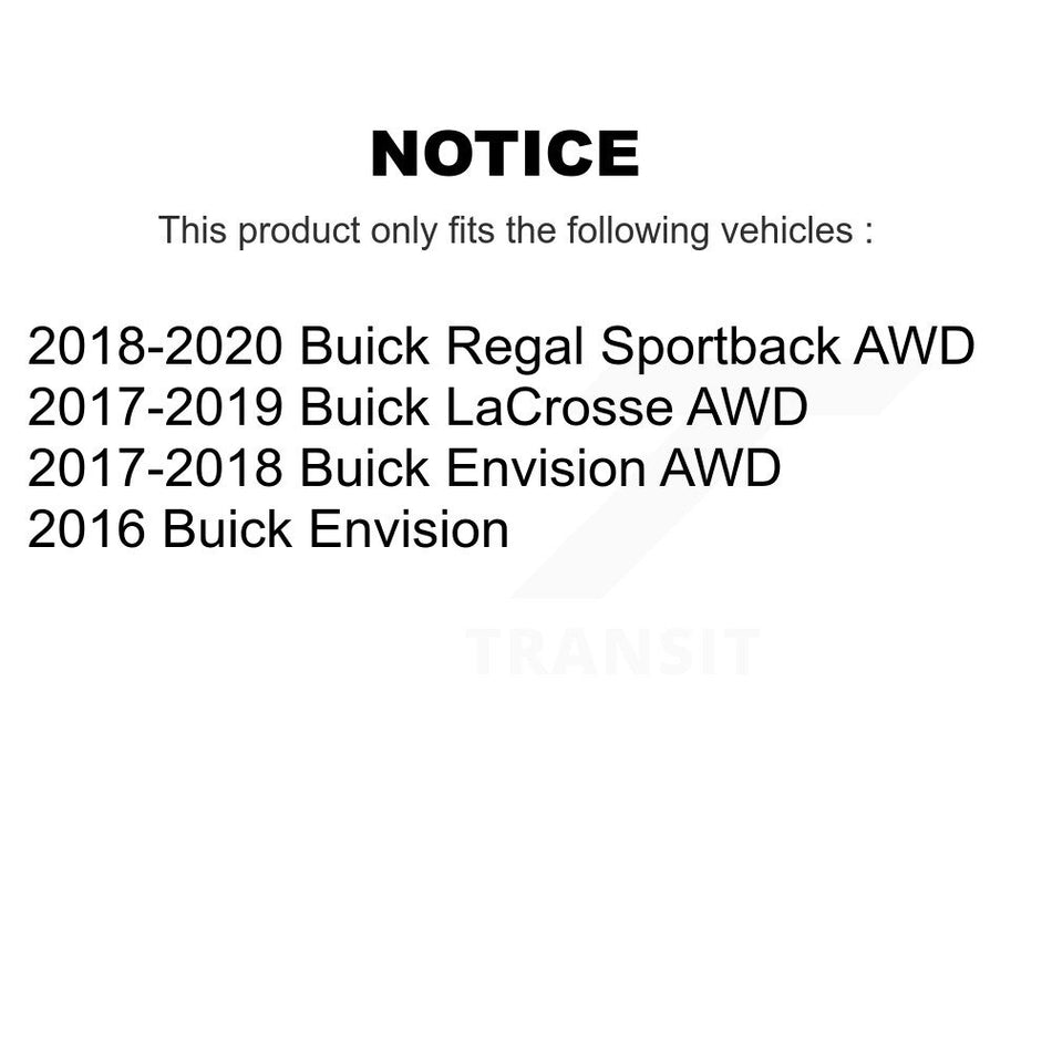 Rear Wheel Bearing And Hub Assembly Pair For Buick Envision LaCrosse Regal Sportback K70-101772