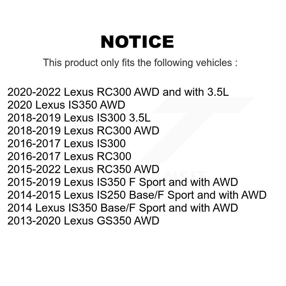 Front Rear Wheel Bearing And Hub Assembly Kit For Lexus GS350 IS250 IS300 IS350 RC350 RC300 K70-101792