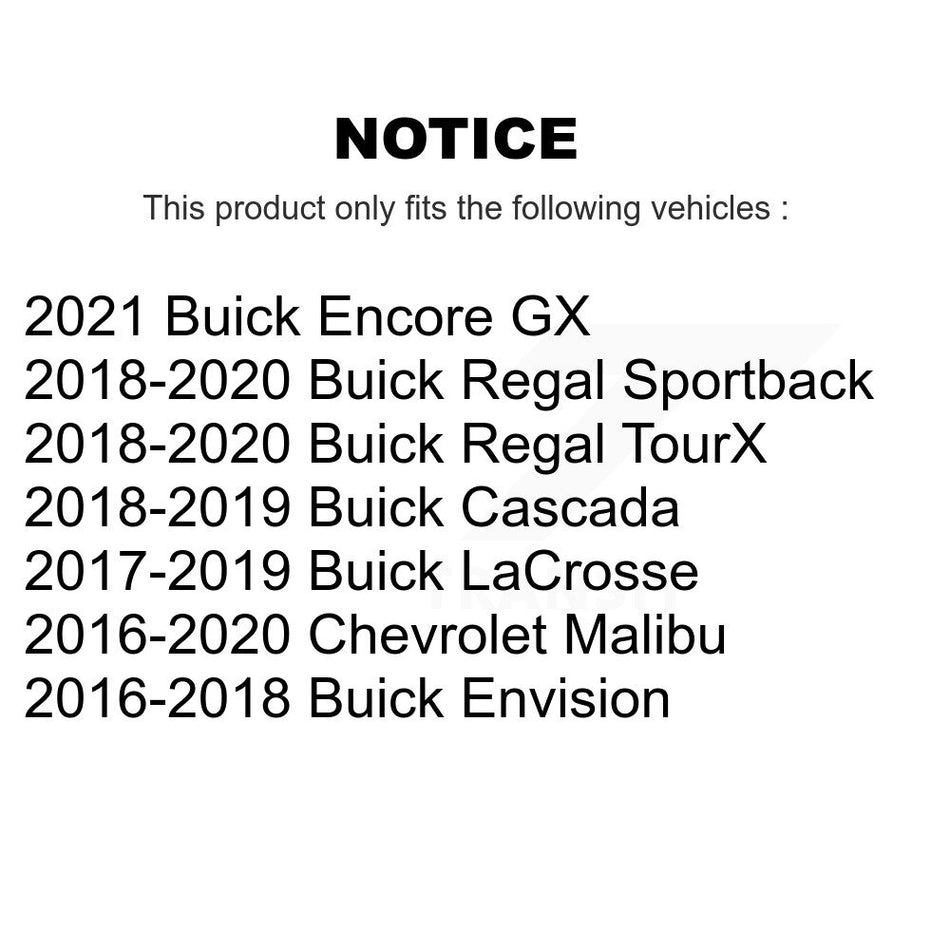 Front Wheel Bearing And Hub Assembly Pair For Chevrolet Malibu Buick Envision LaCrosse Regal Sportback TourX Cascada Encore GX K70-101804