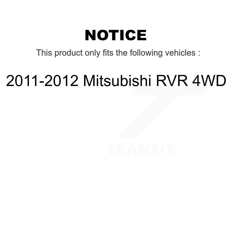 Front Wheel Bearing And Hub Assembly Pair For 2011-2012 Mitsubishi RVR 4WD K70-101806