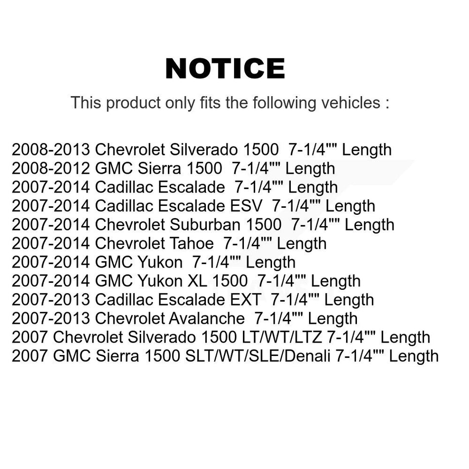 Front Suspension Control Arm And Ball Joint Assembly Link Kit For Chevrolet Silverado 1500 GMC Tahoe Sierra Suburban Yukon Cadillac XL Avalanche Escalade ESV EXT 7-1/4" Length K72-100009