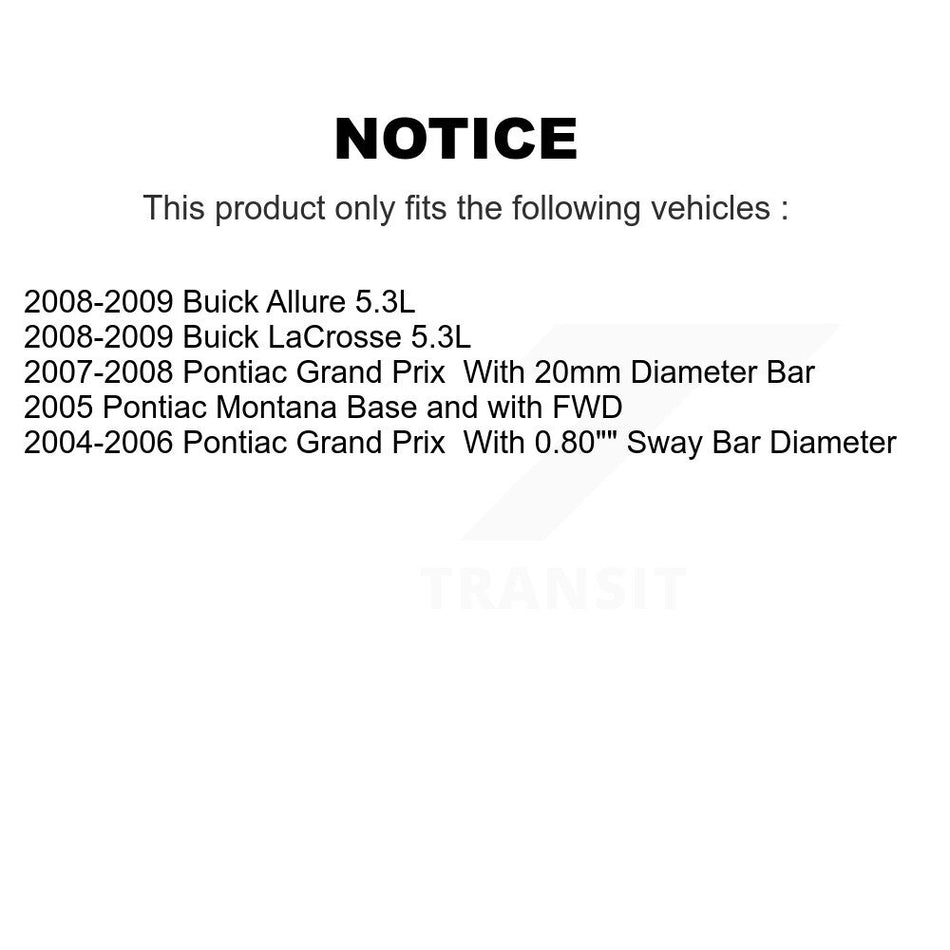 Front Suspension Control Arm And Ball Joint Assembly Link Kit For Pontiac Grand Prix Buick LaCrosse Montana Allure K72-100074