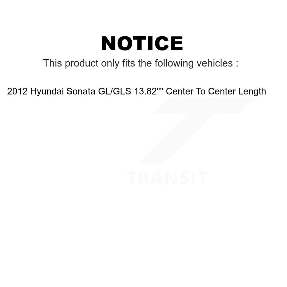 Front Suspension Control Arm And Ball Joint Assembly Link Kit For 2012 Hyundai Sonata GL GLS 13.82" Center To Length K72-100090