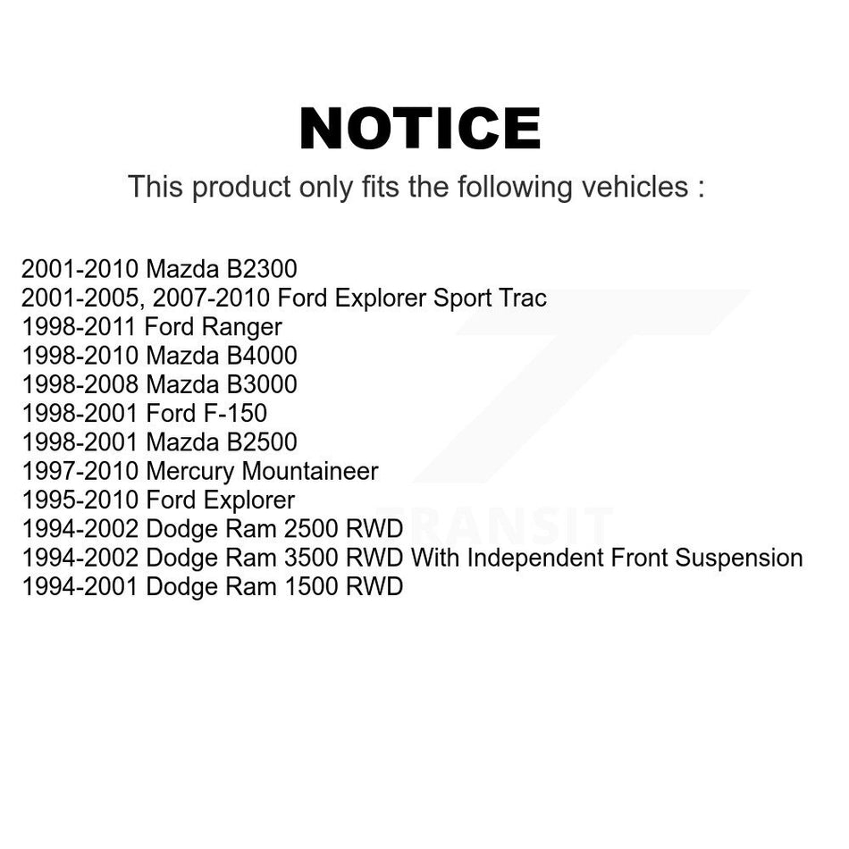 Front Suspension Link Pair For Ford Explorer Ranger Dodge F-150 Ram 1500 2500 Sport Trac Mercury Mountaineer 3500 Mazda B3000 B2500 B4000 B2300 K72-100189