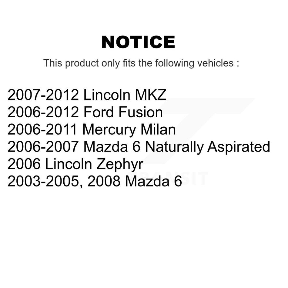 Front Suspension Control Arm And Ball Joint Assemblies Kit For Ford Fusion Mazda 6 Lincoln MKZ Mercury Milan Zephyr K72-100573