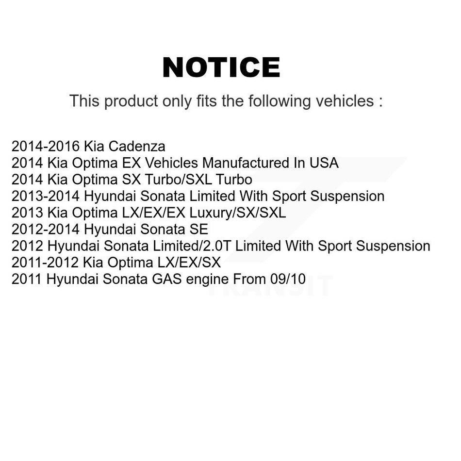 Front Suspension Control Arm And Ball Joint Assemblies Kit For Hyundai Sonata Kia Optima Cadenza K72-100637