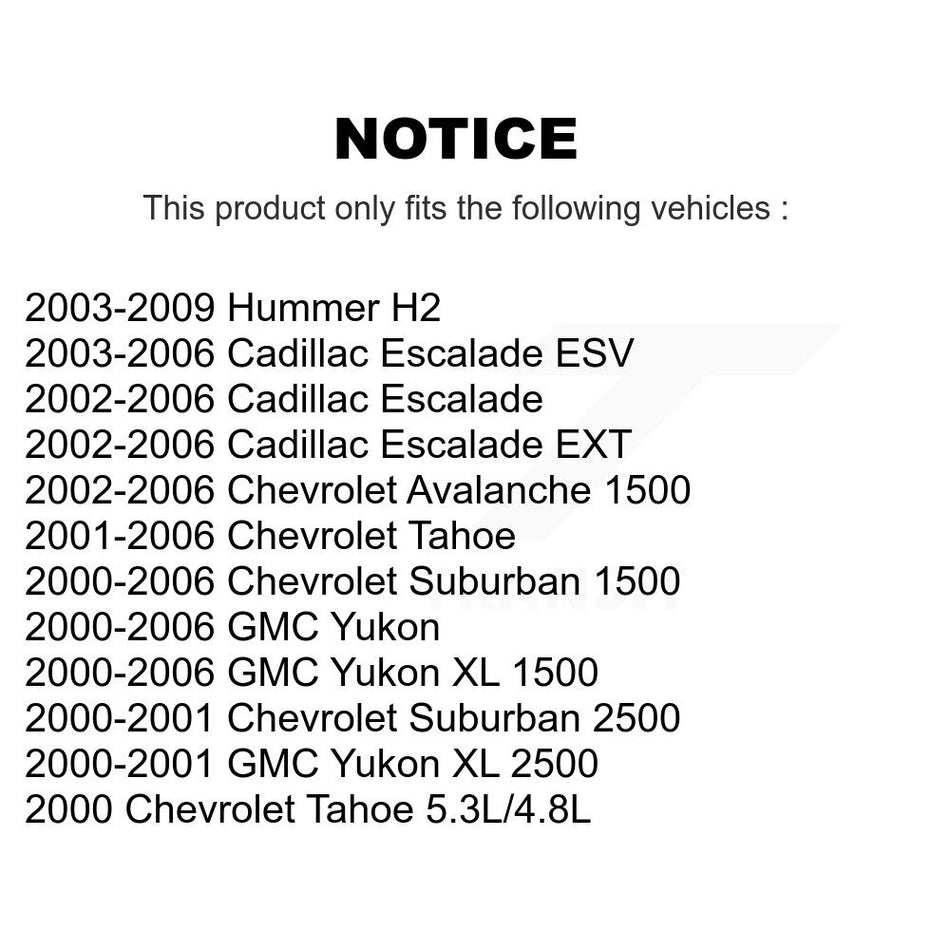 Front Rear Suspension Link Kit For Chevrolet Tahoe GMC Suburban 1500 Yukon Avalanche XL Cadillac Escalade Hummer H2 ESV EXT 2500 K72-100788