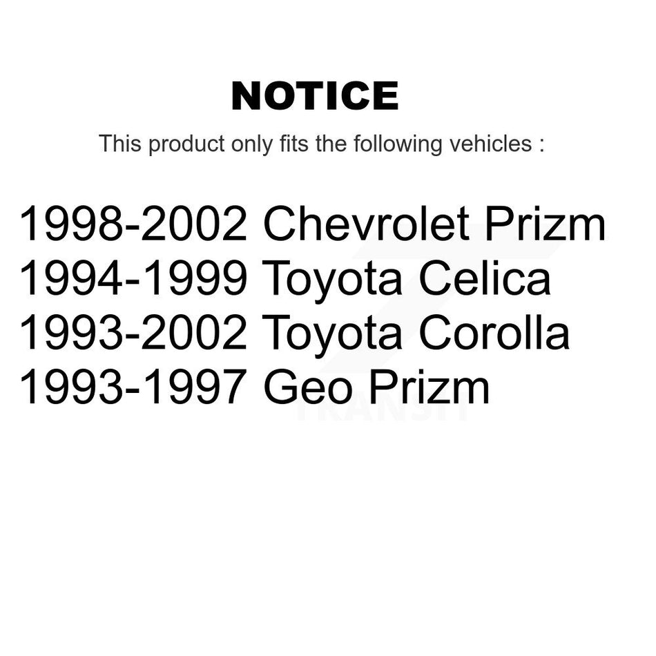 Front Rear Suspension Link Kit For Toyota Corolla Prizm Chevrolet Geo Celica K72-100837