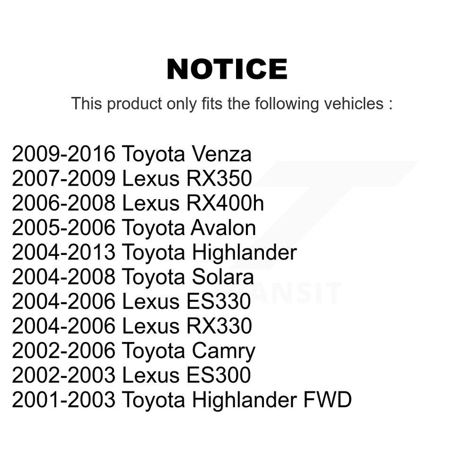 Front Rear Suspension Link Kit For Toyota Camry Highlander Lexus Venza RX350 RX330 Solara ES330 Avalon ES300 RX400h K72-100839