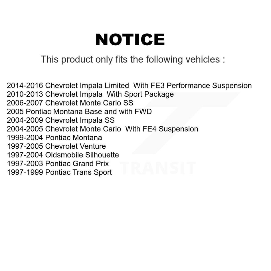 Front Suspension Ball Joint And Tie Rod End Kit For Chevrolet Impala Pontiac Grand Prix Venture Limited Montana Monte Carlo Oldsmobile Silhouette Trans Sport K72-100934