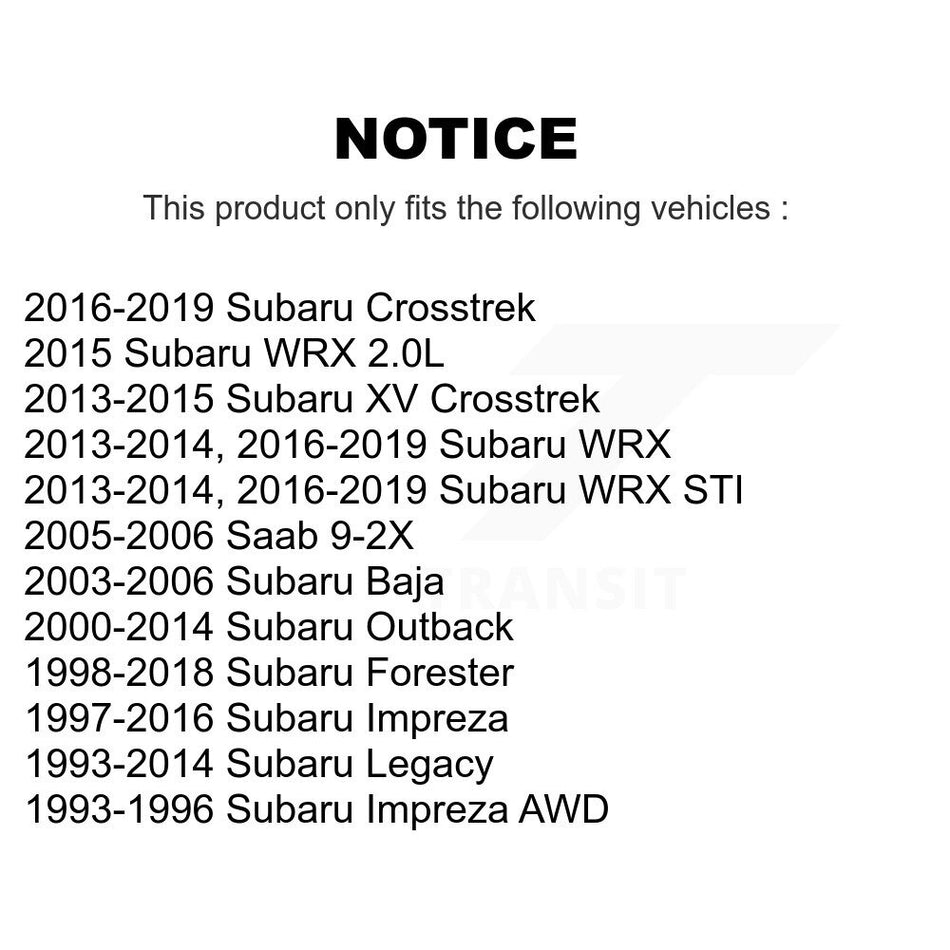 Front Suspension Ball Joint And Tie Rod End Kit For Subaru Forester Outback Impreza Crosstrek Legacy XV WRX STI Baja Saab 9-2X K72-100984