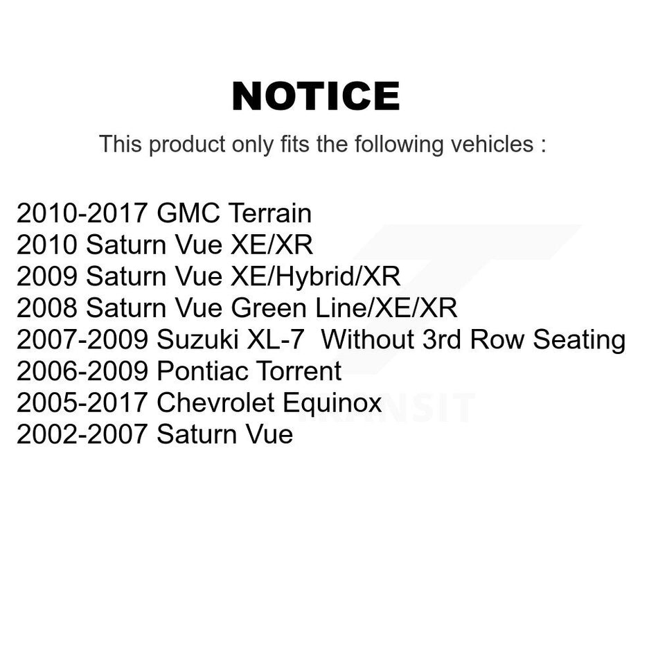 Rear Suspension Shock Absorber Pair For Chevrolet Equinox GMC Terrain Saturn Vue Pontiac Torrent Suzuki XL-7 K78-100354