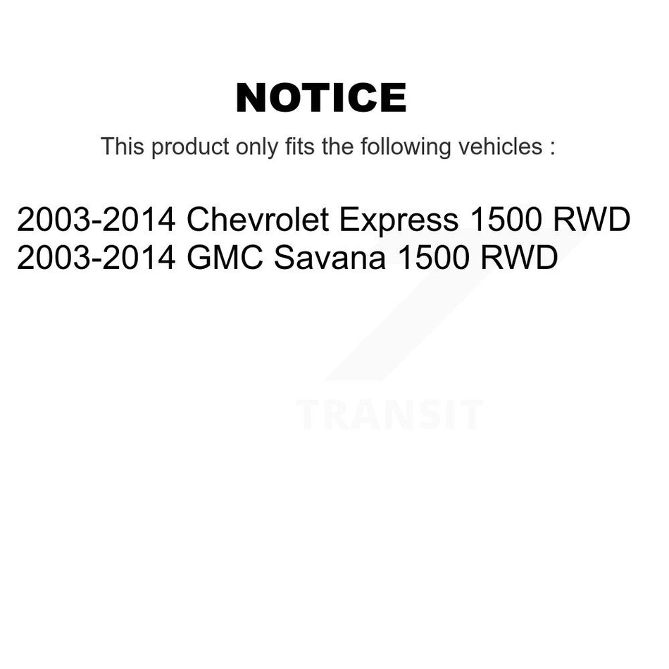 Front Suspension Shock Absorber Pair For 2003-2014 Chevrolet Express 1500 GMC Savana RWD K78-100481