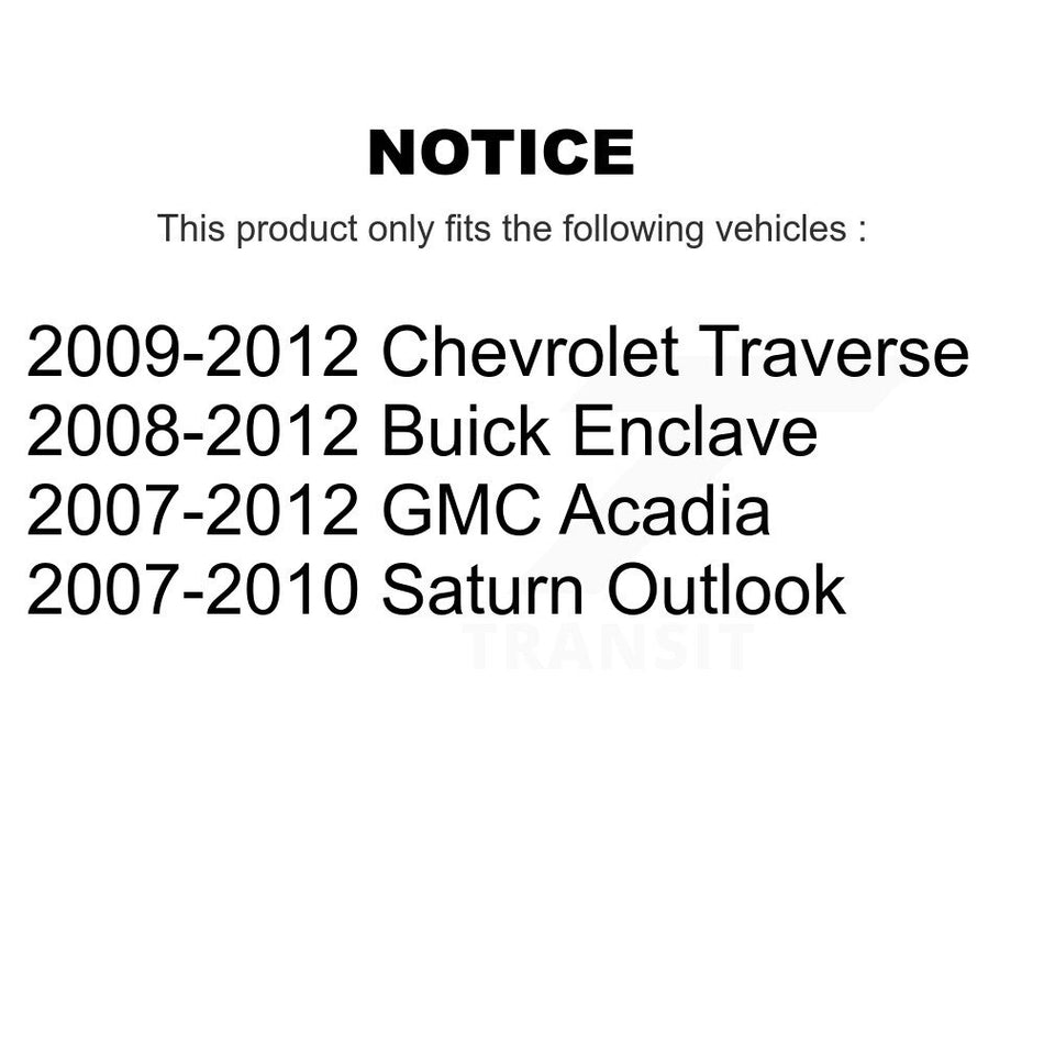 Front Complete Suspension Shocks Strut And Coil Spring Mount Assemblies Pair For GMC Acadia Chevrolet Traverse Buick Enclave Saturn Outlook K78A-100053