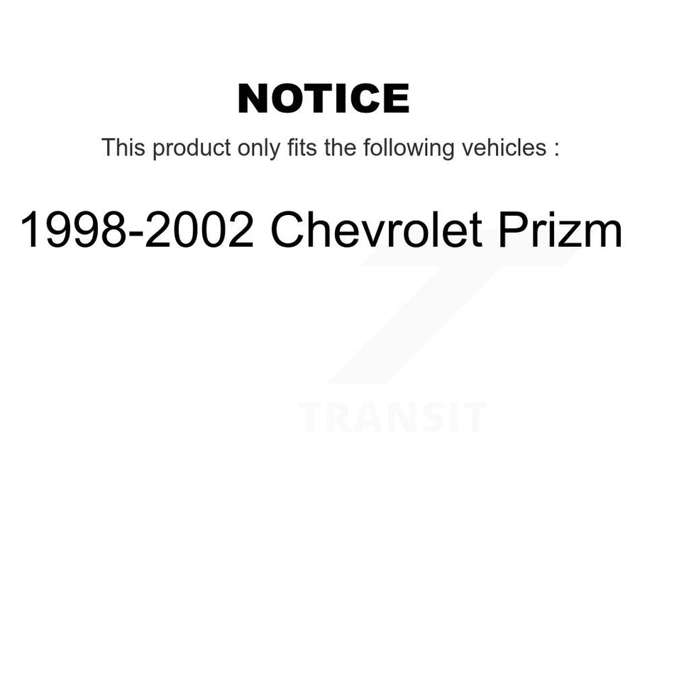 Front Rear Complete Suspension Shocks Strut And Coil Spring Mount Assemblies Kit For 1998-2002 Chevrolet Prizm K78A-100399