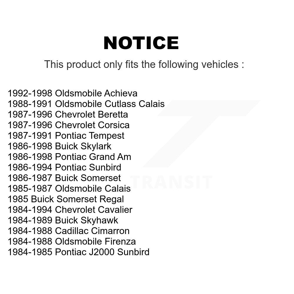 1989 Pontiac Sunbird Quality Auto Parts | PartsPioneer.ca