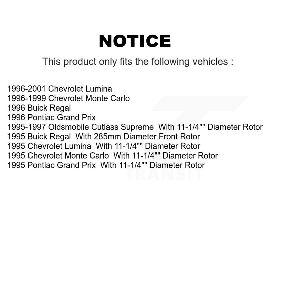 Front Disc Brake Rotors Pair For Chevrolet Lumina Monte Carlo Buick Regal Oldsmobile Cutlass Supreme Pontiac Grand Prix K8-100064