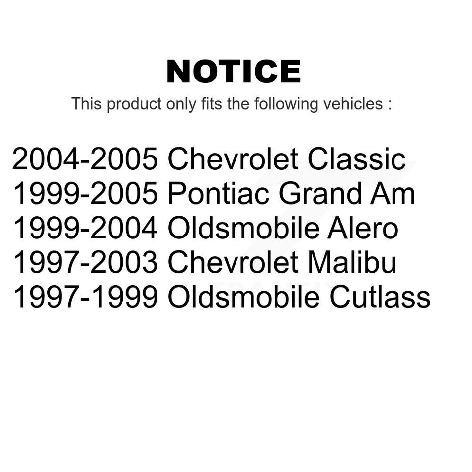 Front Disc Brake Rotors Pair For Chevrolet Pontiac Grand Am Malibu Oldsmobile Alero Classic Cutlass K8-100067