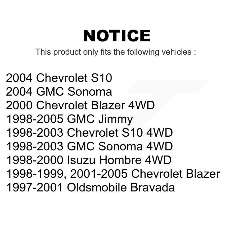 Front Disc Brake Rotors Pair For Chevrolet S10 Blazer GMC Sonoma Jimmy Oldsmobile Bravada Isuzu Hombre K8-100068