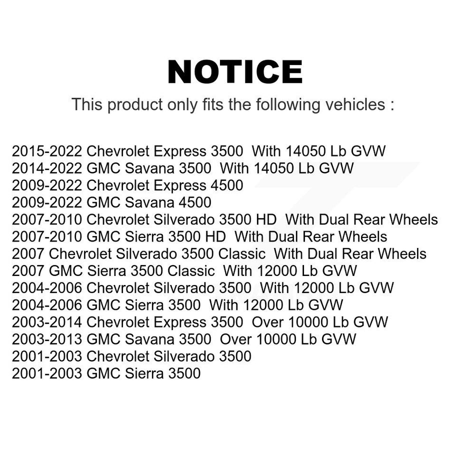 Front Disc Brake Rotors Pair For Chevrolet Express 3500 GMC Savana Silverado HD Sierra Classic 4500 K8-100073