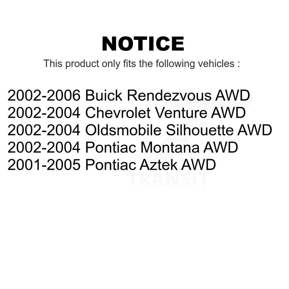 Front Disc Brake Rotors Pair For Buick Rendezvous Chevrolet Venture Pontiac Montana Aztek Oldsmobile Silhouette AWD K8-100076