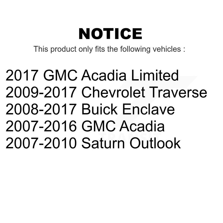 Front Disc Brake Rotors Pair For Chevrolet Traverse GMC Acadia Buick Enclave Saturn Outlook Limited K8-100104